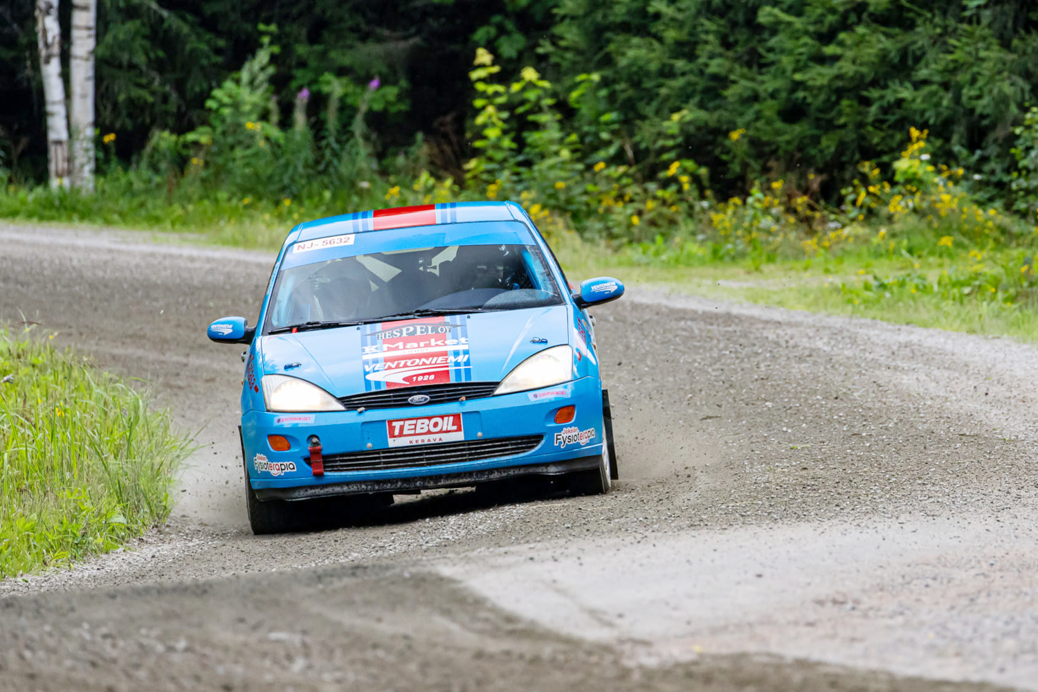 Nuutti Korhonen Ford Focuksella Jyväskylän Vetomies-kilpailussa.